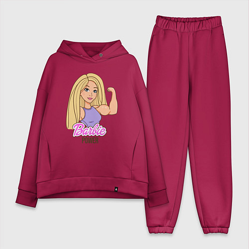 Женский костюм оверсайз Barbie power / Маджента – фото 1
