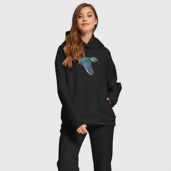 Женский костюм оверсайз Зимородок летит, цвет: черный — фото 2