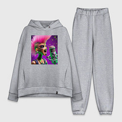 Женский костюм оверсайз Barbie and punks not dead, цвет: меланж