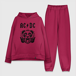 Женский костюм оверсайз AC DC - rock panda, цвет: маджента