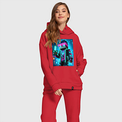 Женский костюм оверсайз Minecraft - neon character ai art, цвет: красный — фото 2