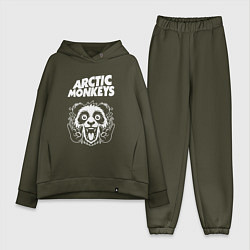 Женский костюм оверсайз Arctic Monkeys rock panda, цвет: хаки