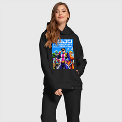 Женский костюм оверсайз Jojo and Minecraft - collaboration ai art, цвет: черный — фото 2