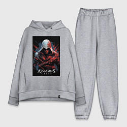 Женский костюм оверсайз Assassins creed красные пятна, цвет: меланж