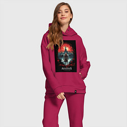 Женский костюм оверсайз Assassins creed загадочный город, цвет: маджента — фото 2