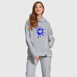 Женский костюм оверсайз Сердце из кляксы, цвет: меланж — фото 2