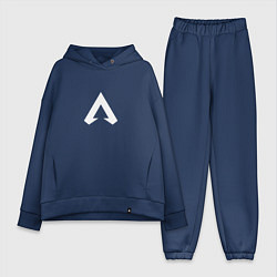 Женский костюм оверсайз Logo apex, цвет: тёмно-синий