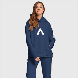 Женский костюм оверсайз Logo apex, цвет: тёмно-синий — фото 2