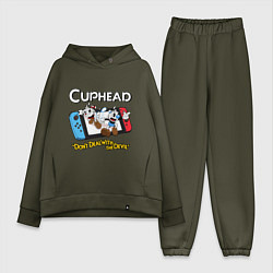 Женский костюм оверсайз Switch cuphead, цвет: хаки