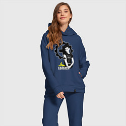 Женский костюм оверсайз Laibach - A girl with tshirt, цвет: тёмно-синий — фото 2