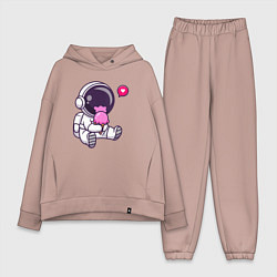 Женский костюм оверсайз Космонавт и мороженое, цвет: пыльно-розовый