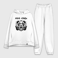 Женский костюм оверсайз Papa Roach - rock panda, цвет: белый