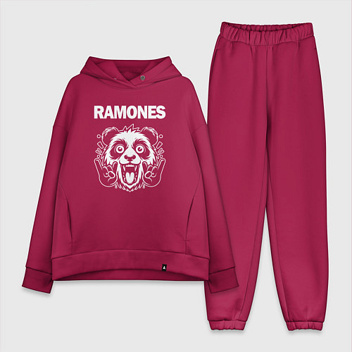 Женский костюм оверсайз Ramones rock panda / Маджента – фото 1