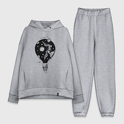 Женский костюм оверсайз Космический воздушный шар, цвет: меланж