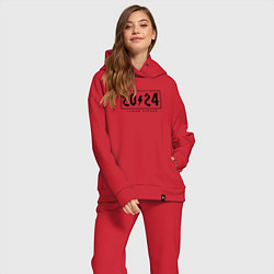 Женский костюм оверсайз Клёвый выпуск 2024, цвет: красный — фото 2