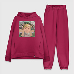 Женский костюм оверсайз Эйкити Онидзука преподаватель, цвет: маджента