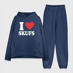 Женский костюм оверсайз I love - skufs, цвет: тёмно-синий