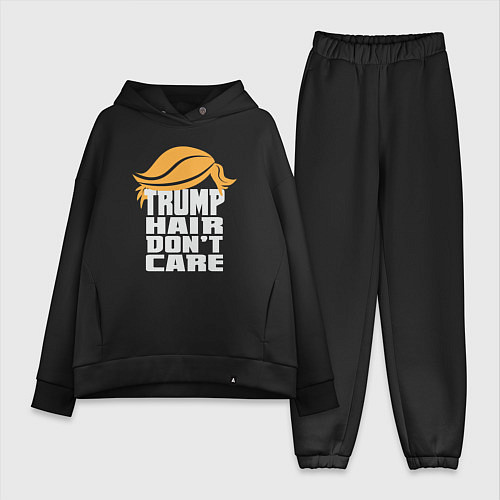 Женский костюм оверсайз Trump hair dont care / Черный – фото 1