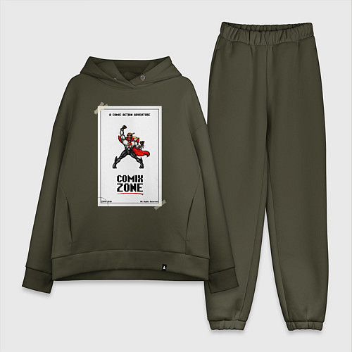 Женский костюм оверсайз Comix zone - power / Хаки – фото 1