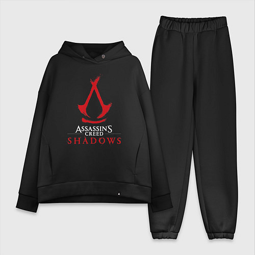 Женский костюм оверсайз Assassins creed shadows logo / Черный – фото 1