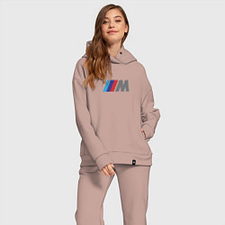 Женский костюм оверсайз BMW logo sport, цвет: пыльно-розовый — фото 2