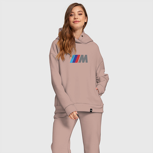 Женский костюм оверсайз BMW logo sport / Пыльно-розовый – фото 2