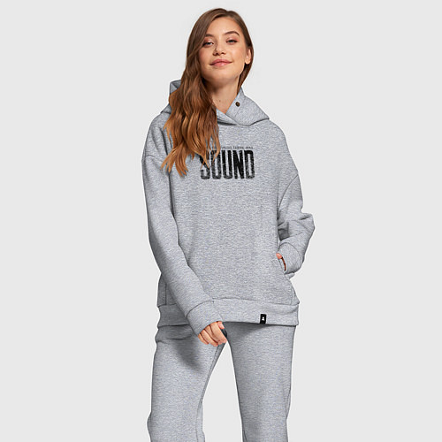 Женский костюм оверсайз В начале был звук / Меланж – фото 2