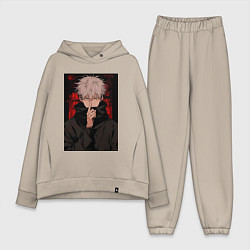 Женский костюм оверсайз Магическая битва Тогэ Инумаки, цвет: миндальный