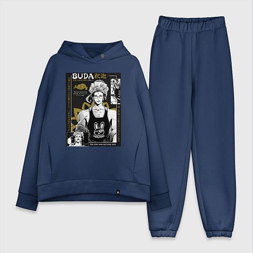 Женский костюм оверсайз Повесть о конце света Будда бог просветления / Тёмно-синий – фото 1