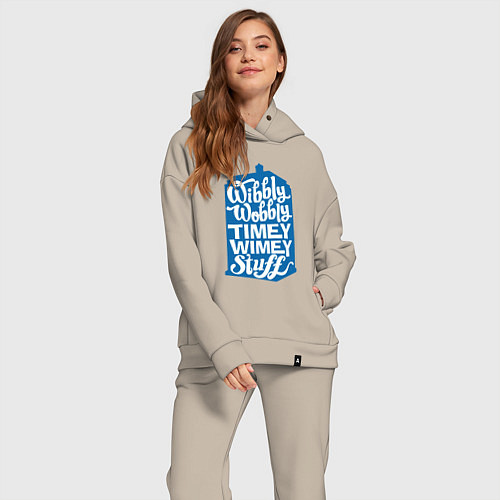 Женский костюм оверсайз Timey stuff / Миндальный – фото 2