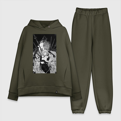 Женский костюм оверсайз Человек-бензопила Пауэр Охотница на демонов / Хаки – фото 1