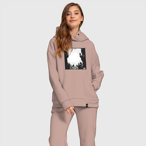 Женский костюм оверсайз Храбрый дух / Пыльно-розовый – фото 2