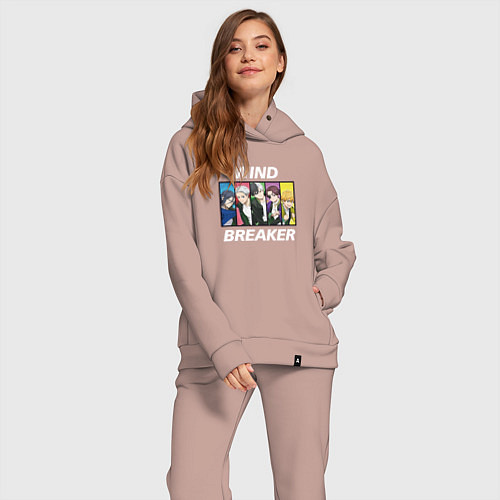 Женский костюм оверсайз Wind Breaker / Пыльно-розовый – фото 2