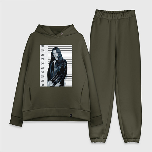 Женский костюм оверсайз Дуа Липа арестована / Хаки – фото 1