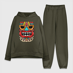 Женский костюм оверсайз Tiki mask, цвет: хаки