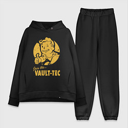 Женский костюм оверсайз Vault boy like print, цвет: черный