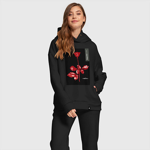 Женский костюм оверсайз Depeche mode rose / Черный – фото 2