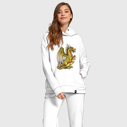 Женский костюм оверсайз HOMM3 gold dragon, цвет: белый — фото 2