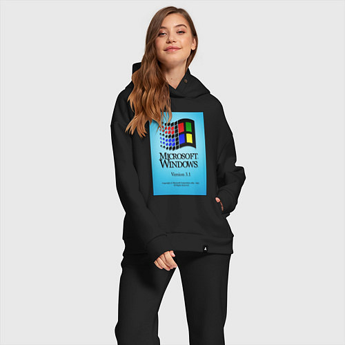 Женский костюм оверсайз Windows 3 / Черный – фото 2