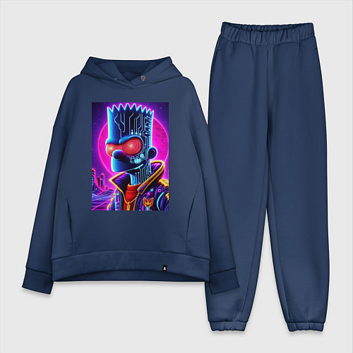 Женский костюм оверсайз Cool Bart Simpson - neon glow / Тёмно-синий – фото 1