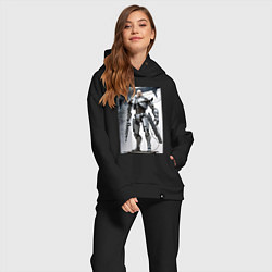 Женский костюм оверсайз Ленин робот - киборг ai art, цвет: черный — фото 2