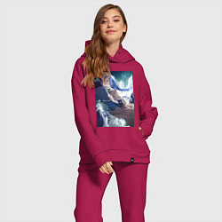 Женский костюм оверсайз Реинкарнация безработного Рокси Мигурдия и спасите, цвет: маджента — фото 2