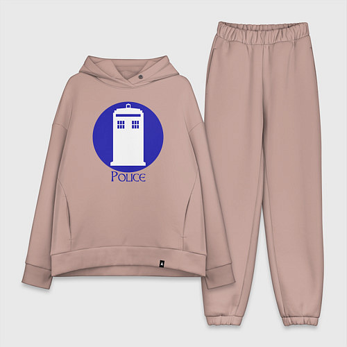 Женский костюм оверсайз Tardis police / Пыльно-розовый – фото 1