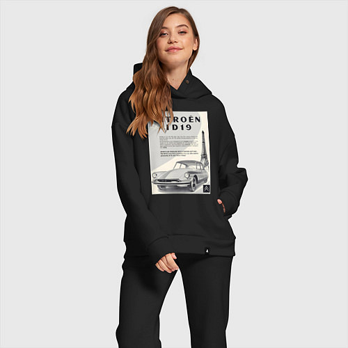 Женский костюм оверсайз Автомобиль Citroen / Черный – фото 2