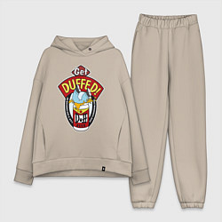 Женский костюм оверсайз Duff beer with Homer, цвет: миндальный