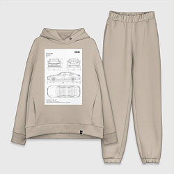 Женский костюм оверсайз Audi A8, цвет: миндальный