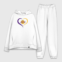 Женский костюм оверсайз LA Lakers в сердце, цвет: белый