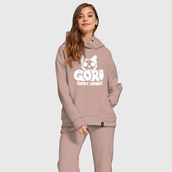 Женский костюм оверсайз Goro cuddly carnage logo, цвет: пыльно-розовый — фото 2