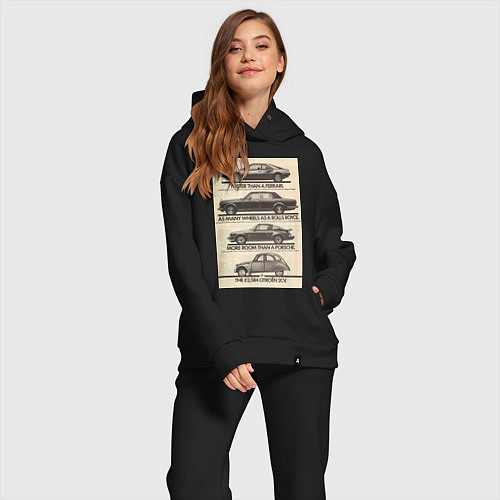 Женский костюм оверсайз Citroen автомобиль / Черный – фото 2