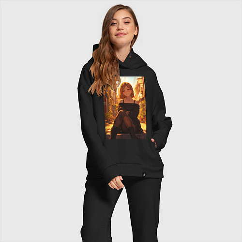 Женский костюм оверсайз Магическая битва Нобара Кугисаки арт / Черный – фото 2